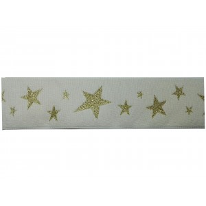 Nastro Jacquard - Estrellas Oro -  Ancho 5 cm
